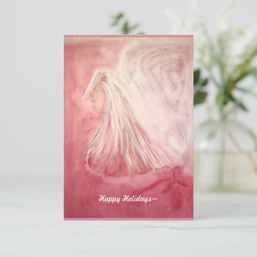 Feiertagskarte für Brustkrebsüberlebende Dankeskarte (Stehend Vorderseite)