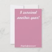 Feiertagskarte für Brustkrebsüberlebende Dankeskarte (Rückseite)