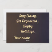 Feiertagskarte mit fröhlicher Party (Rückseite)