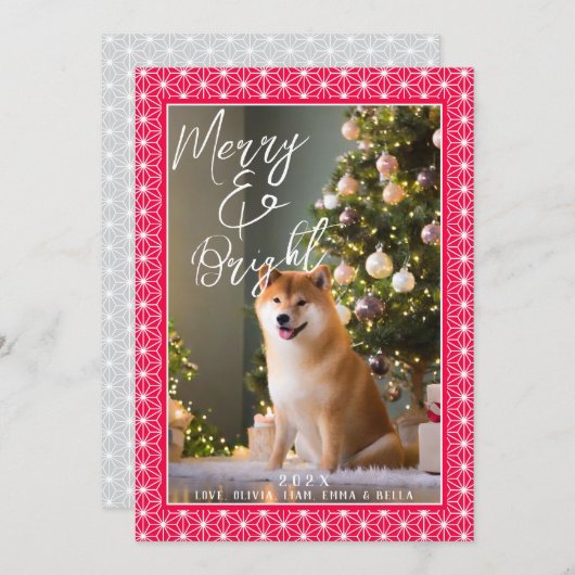 Feiertagskarten | ASANOHA Japanisches Kimono-Muste Feiertagskarte (Vorne/Hinten)