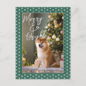 Feiertagskarten | ASANOHA Japanisches Kimono-Muste Feiertagspostkarte (Vorderseite)