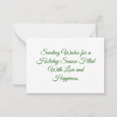 Feiertagskarten Mitteilungskarte (Rückseite)