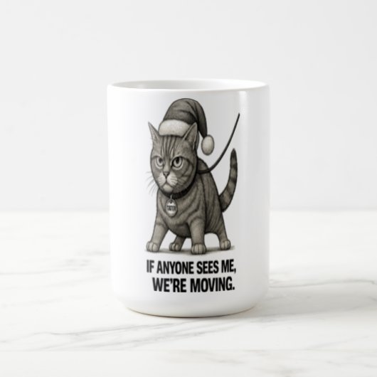 Feiertagskatze „Wir ziehen um“ Kaffeetasse (Mittel)