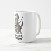 Feiertagskatze „Wir ziehen um“ Kaffeetasse (VorderseiteRechts)
