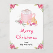 Feiertagskekse und Kakao Pink Frohe Weihnachten (Vorderseite)