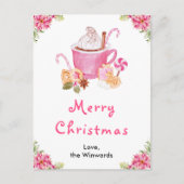 Feiertagskekse und Kakao Pink Frohe Weihnachten (Vorderseite)