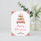 Feiertagskekse und Kakao Pink Frohe Weihnachten (Stehend Vorderseite)