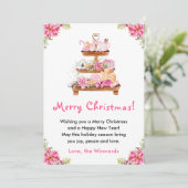 Feiertagskekse und Kakao Pink Frohe Weihnachten (Stehend Vorderseite)