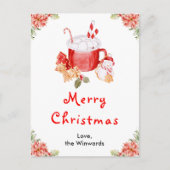 Feiertagskekse und Kakaorot Frohe Weihnachten (Vorderseite)