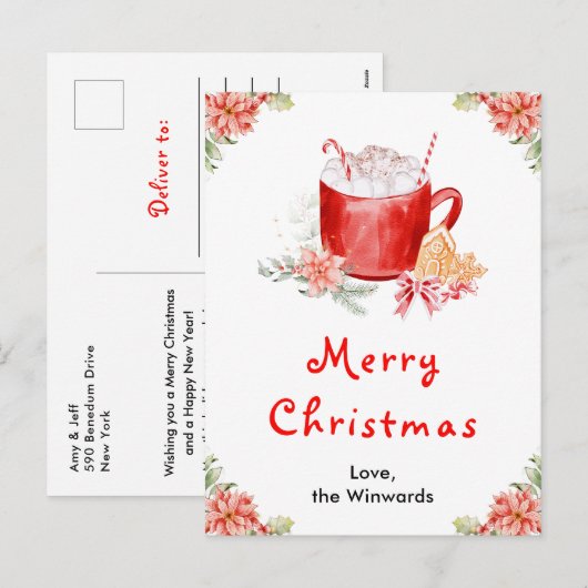 Feiertagskekse und Kakaorot Frohe Weihnachten (Vorne/Hinten)