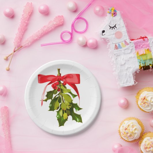 Feiertagsmistelzweig Pappteller (Party)