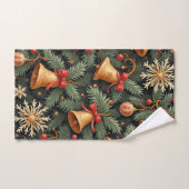 Feiertagsmuster, Weihnachtsglocken mit Schneeflock Handtuch (Handtuch)