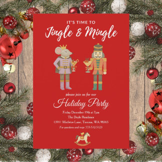 Feiertagsparty-Einladung Flat Jingle und Mingle Einladung