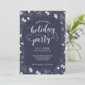Feiertagsparty Einladung Kalligrafie Winter Foliag (Stehend Vorderseite)