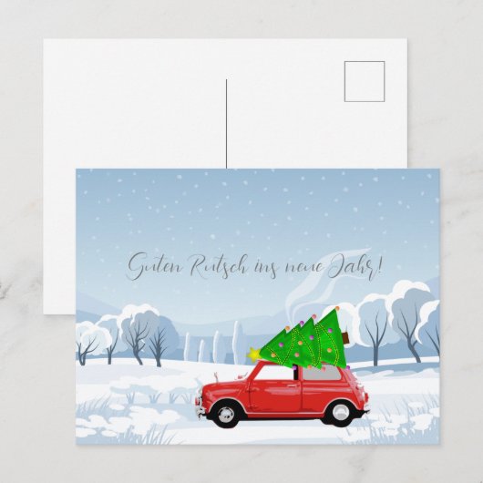 Feiertagspostkarte MINI COOPER (Vorne/Hinten)