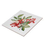 Feiertagsrote-Beeren-Blumen-Keramikfliese Fliese (Seite)