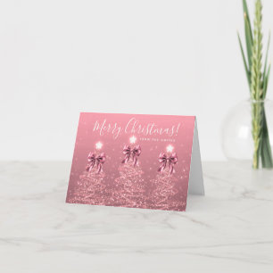 Feiertagsröte Pink Weihnachtsbäume Gruß Feiertagskarte