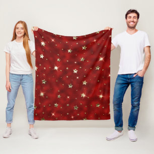 Feiertagsrote und goldene falsche Metall-Weihnacht Fleecedecke