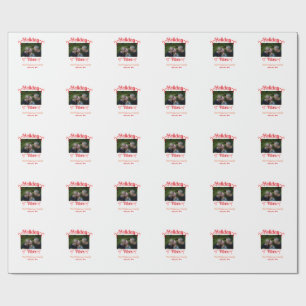 Feiertagsstimmung rote Familienfoto Name Süßigkeit Geschenkpapier