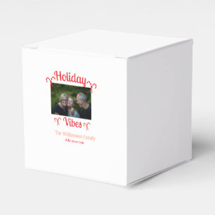 Feiertagsstimmung rote Familienfoto Name Süßigkeit Geschenkschachtel