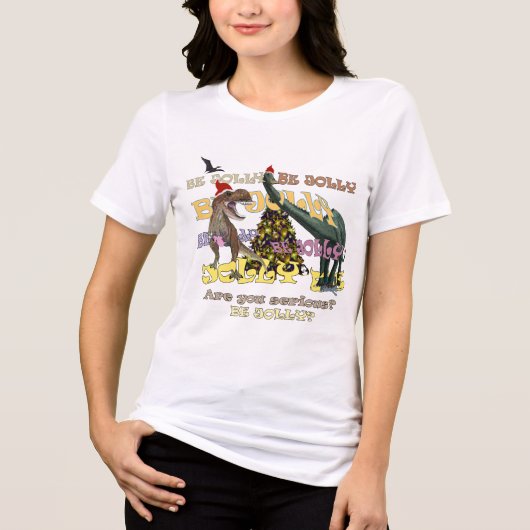 Feiertagsstress-Dinosaurier Tri-Blend Shirt (Vorderseite)