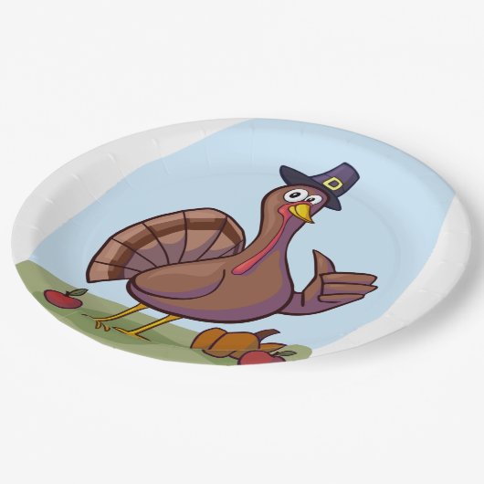 Feiertagstruthahn Pappteller (Schrägansicht)