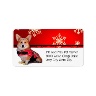FeiertagTricolor Corgi Adressaufkleber