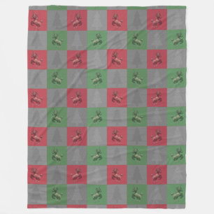 "Feiertagunicorn-" Muster-Fleece-Decke (R/G) Fleecedecke