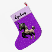 "Feiertagunicorn-" WeihnachtsStrumpf (PurpleAlt) Großer Weihnachtsstrumpf (Rückseite (Hängend))