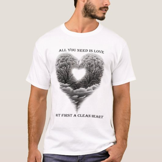 FEIERUNG DES SAN VALANTIN DAY. SAUBERES HERZ T-Shirt (Vorderseite)