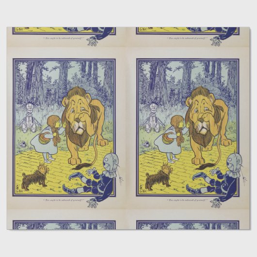 Feige Löwe Wizard von Oz Buchseite Geschenkpapier (Flach)