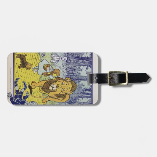 Feige Löwe-Zauberer- von Ozbuch-Seite Gepäckanhänger (Vorderseite horizontal)