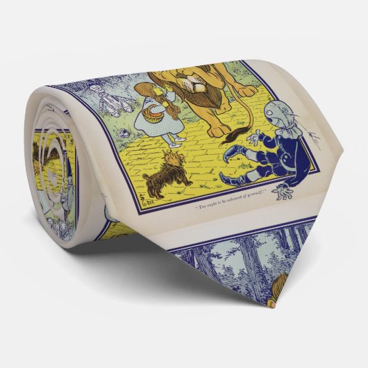 Feige Löwe-Zauberer- von Ozbuch-Seite Krawatte (Gerollt)