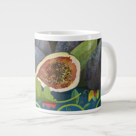 Feigen auf Schwarzem 2014 Jumbo-Tasse (Vorderseite Rechts)