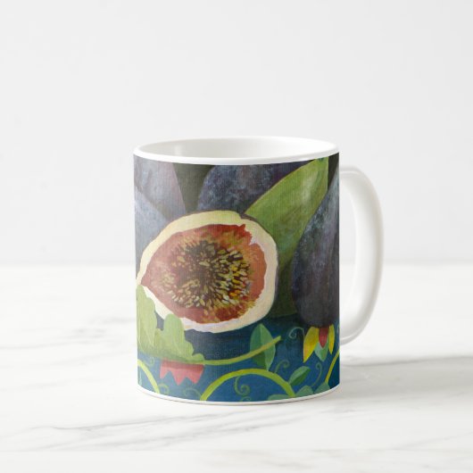 Feigen auf Schwarzem 2014 Kaffeetasse (VorderseiteRechts)
