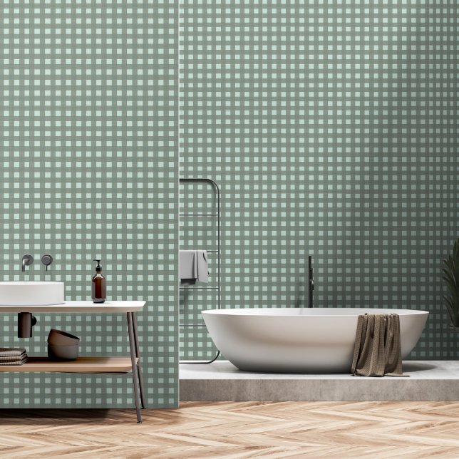 Feigen benutzerdefinierte Gingham Tapete (Badezimmer)