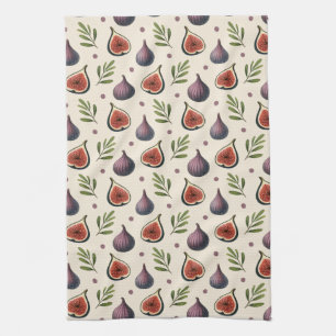 Feigen- Blätter- Muster Geschirrtuch