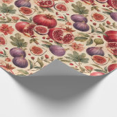 Feigen-Granatapfel-Aquarell-Fruchtmuster-Geschenk Geschenkpapier (Ecke)