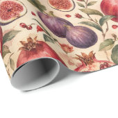 Feigen-Granatapfel-Aquarell-Fruchtmuster-Geschenk Geschenkpapier (Rolleneckpunkt)