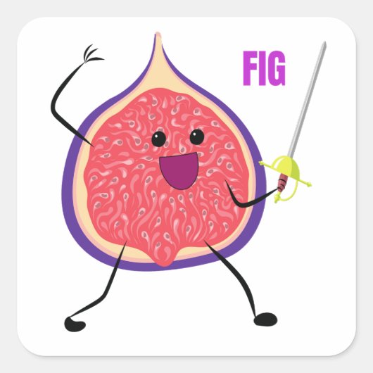 Feigen-Sticker Quadratischer Aufkleber (Vorderseite)