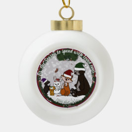 Feigen- und Freunde-Weihnachtsschmuck Keramik Kugel-Ornament