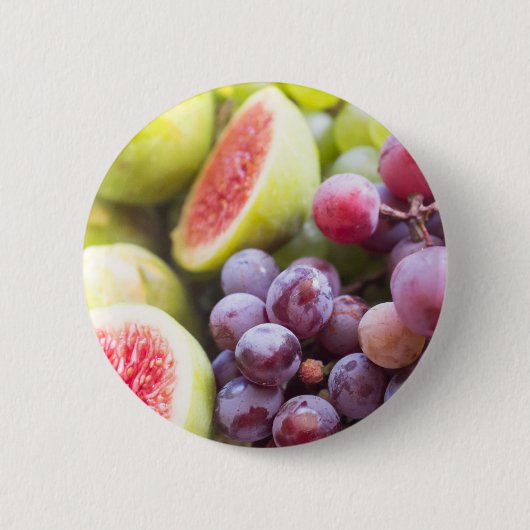 Feigen und Trauben, frisch Button (Vorderseite)