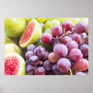 Feigen und Trauben, frisch Poster