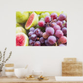 Feigen und Trauben, frisch Poster (Küche)