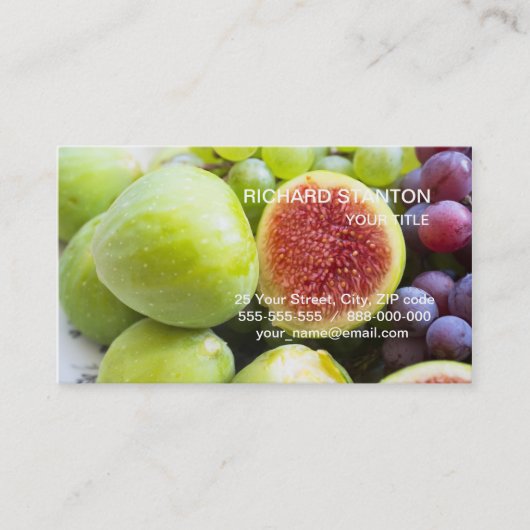 Feigen und Trauben, frisch Visitenkarte (Vorderseite)