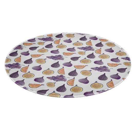 Feigen und Trauben, Lila Lebensmittel Schneidebrett (Ecke)