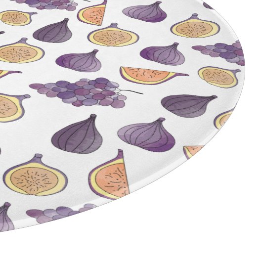 Feigen und Trauben, Lila Lebensmittel Schneidebrett (Ecke)