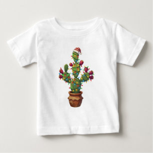 Feigenkaktus mit hellen farbenfrohen Weihnachten Baby T-shirt
