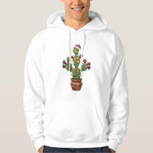 Feigenkaktus mit hellen farbenfrohen Weihnachten Hoodie
