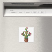 Feigenkaktus mit hellen farbenfrohen Weihnachten Magnet (In Situ (Geschirrspüler))